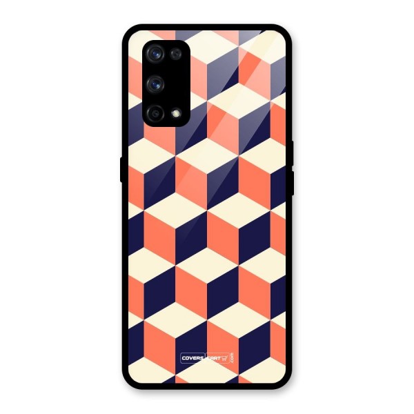 Cube Pattern Glass Back Case for Realme X7 Pro