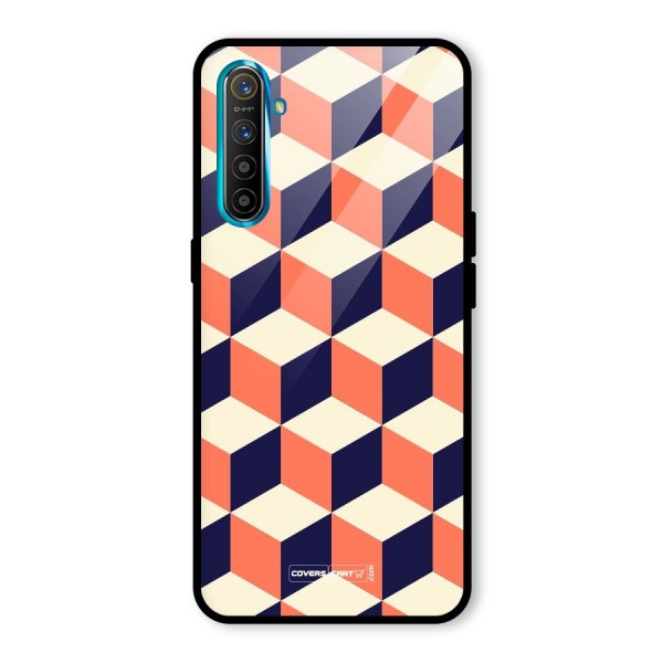 Cube Pattern Glass Back Case for Realme XT