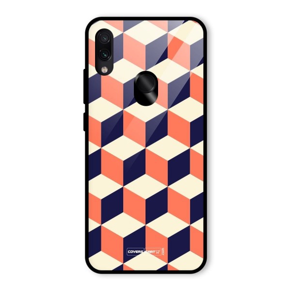 Cube Pattern Glass Back Case for Redmi Note 7