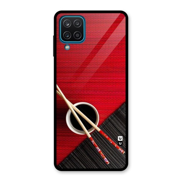 Cup Chopsticks Glass Back Case for Galaxy A12