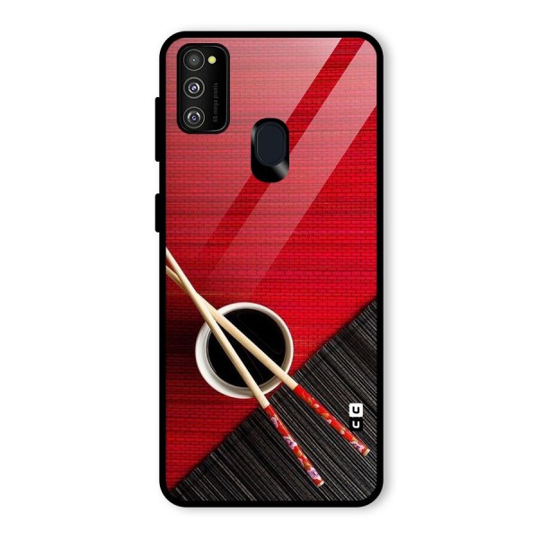 Cup Chopsticks Glass Back Case for Galaxy M21