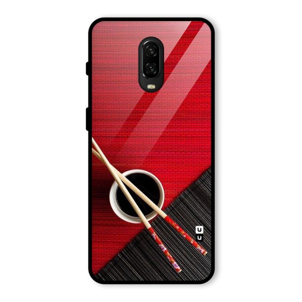 Cup Chopsticks Glass Back Case for OnePlus 6T