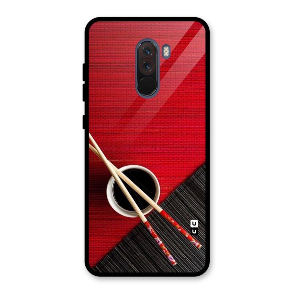 Cup Chopsticks Glass Back Case for Poco F1