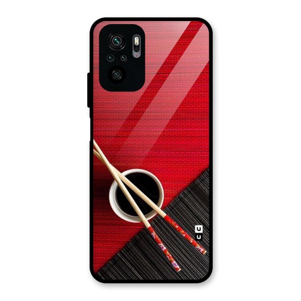 Cup Chopsticks Glass Back Case for Redmi Note 10