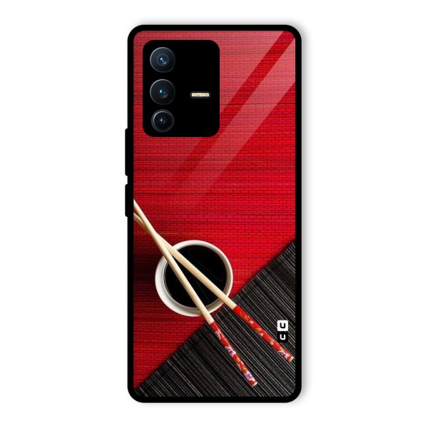 Cup Chopsticks Glass Back Case for Vivo V23 Pro