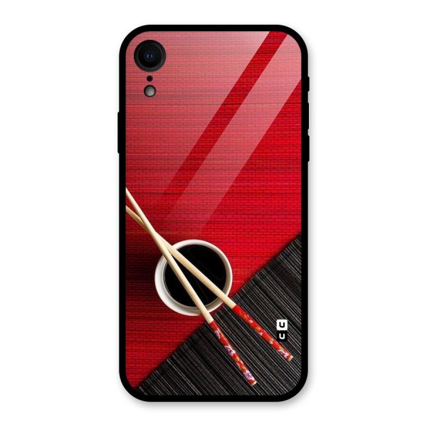 Cup Chopsticks Glass Back Case for XR