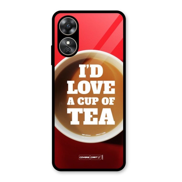 Cup of Tea Glass Back Case for Oppo A17