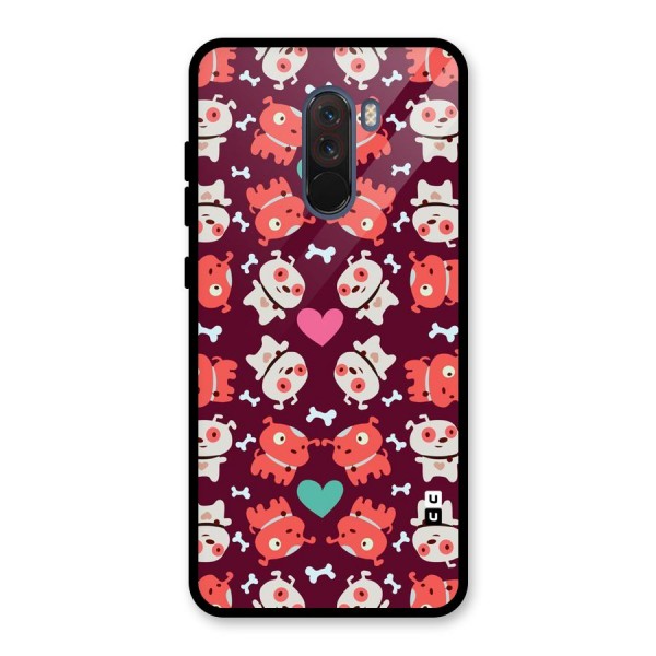 Cut Dog Design Glass Back Case for Poco F1