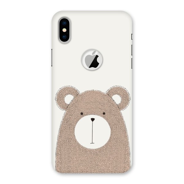 Cute Bear Back Case for iPhone XS Logo Cut