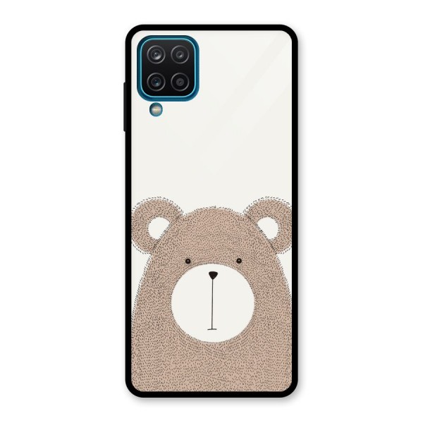 Cute Bear Glass Back Case for Galaxy A12