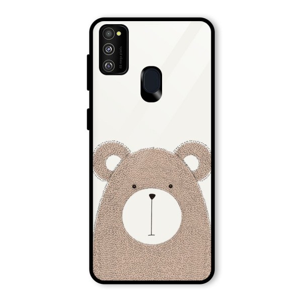 Cute Bear Glass Back Case for Galaxy M21