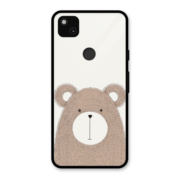 Cute Bear Glass Back Case for Google Pixel 4a