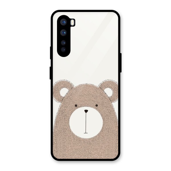 Cute Bear Glass Back Case for OnePlus Nord