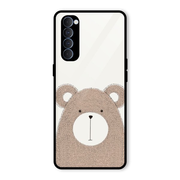 Cute Bear Glass Back Case for Oppo Reno4 Pro