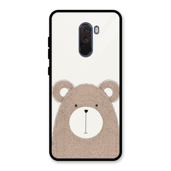 Cute Bear Glass Back Case for Poco F1