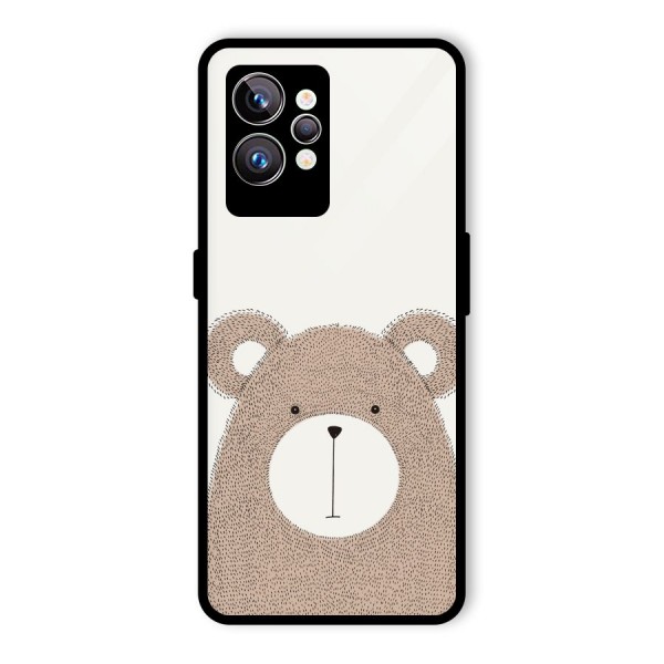 Cute Bear Glass Back Case for Realme GT2 Pro