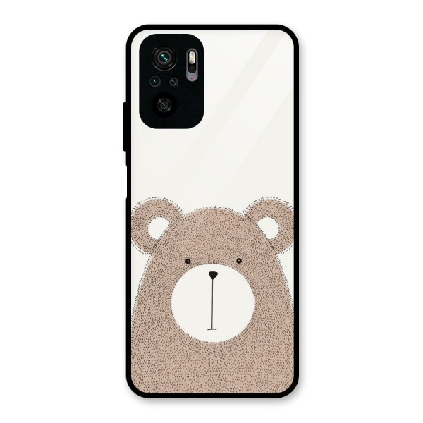 Cute Bear Glass Back Case for Redmi Note 10