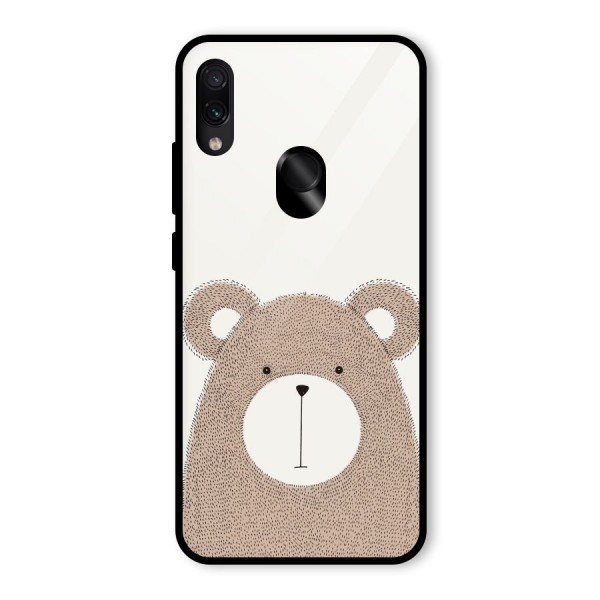 Cute Bear Glass Back Case for Redmi Note 7