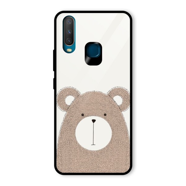 Cute Bear Glass Back Case for Vivo Y15