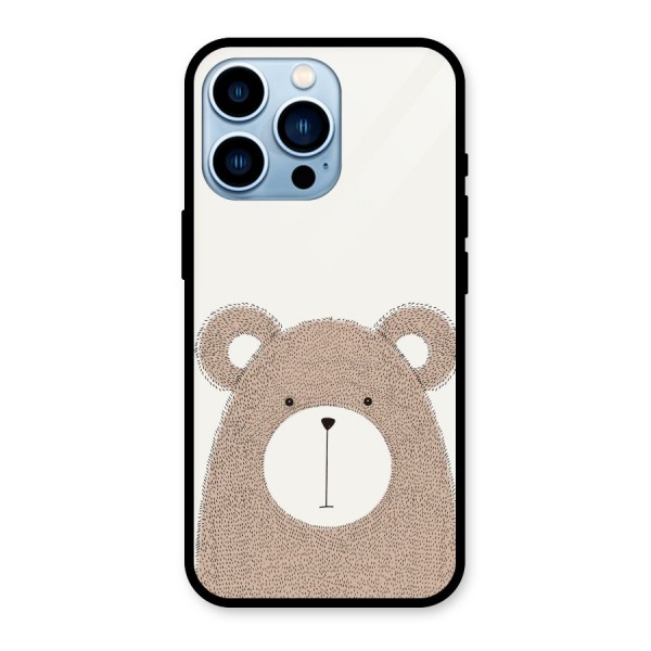 Cute Bear Glass Back Case for iPhone 13 Pro
