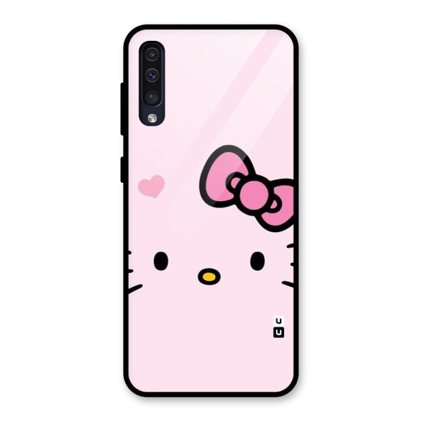 Cute Bow Face Glass Back Case for Galaxy A50s