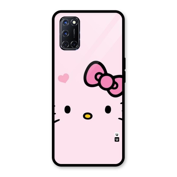 Cute Bow Face Glass Back Case for Oppo A52