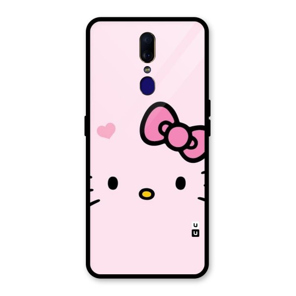 Cute Bow Face Glass Back Case for Oppo F11