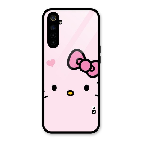 Cute Bow Face Glass Back Case for Realme 6