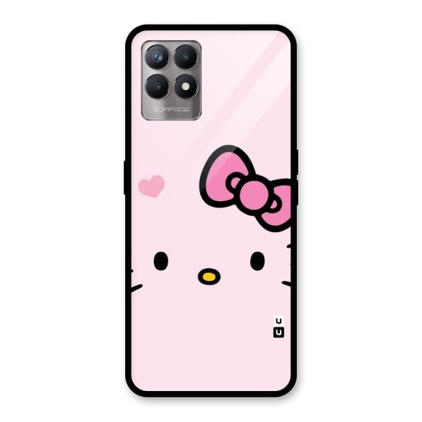 Cute Bow Face Glass Back Case for Realme 8i