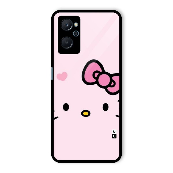 Cute Bow Face Glass Back Case for Realme 9i