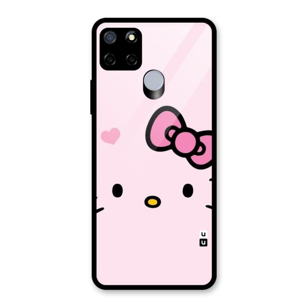 Cute Bow Face Glass Back Case for Realme C15