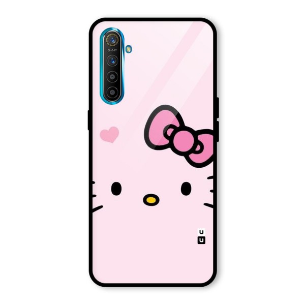 Cute Bow Face Glass Back Case for Realme XT