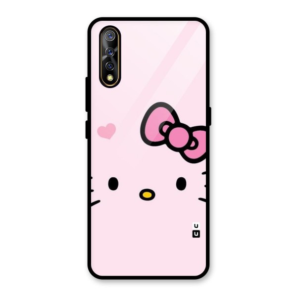 Cute Bow Face Glass Back Case for Vivo S1