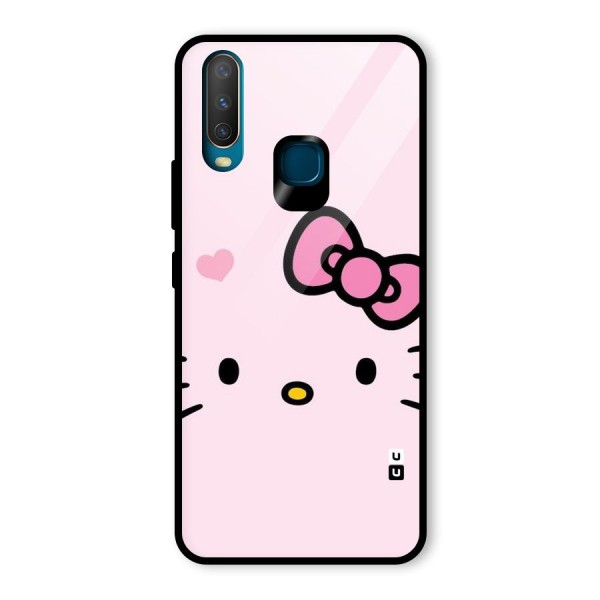 Cute Bow Face Glass Back Case for Vivo Y12