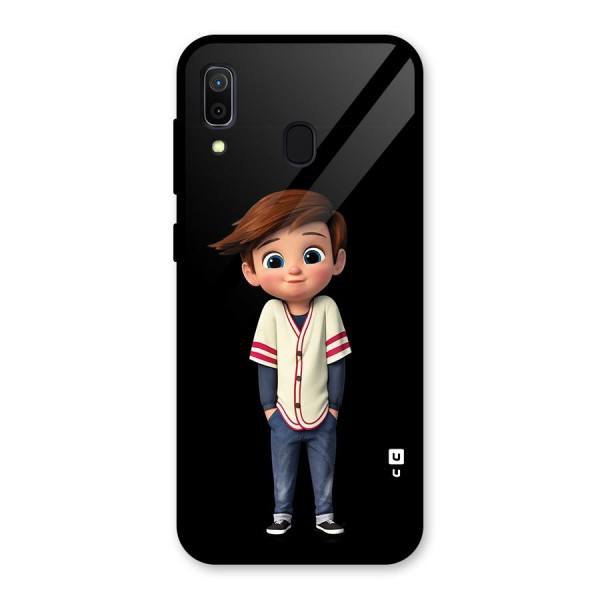 Cute Boy Tim Glass Back Case for Galaxy A30