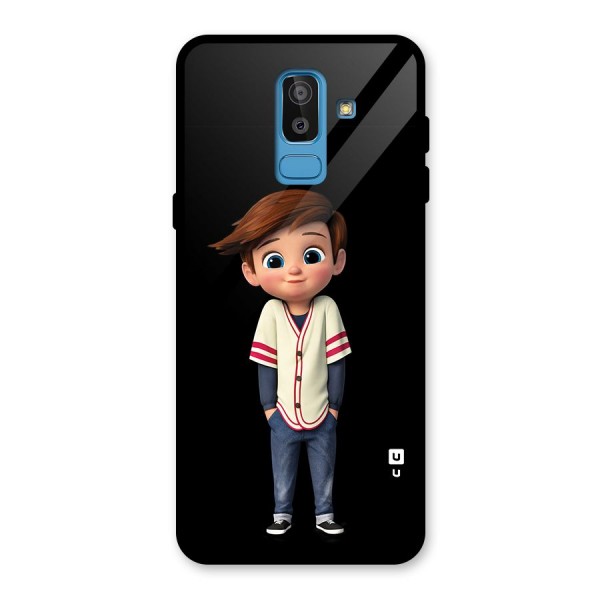 Cute Boy Tim Glass Back Case for Galaxy J8