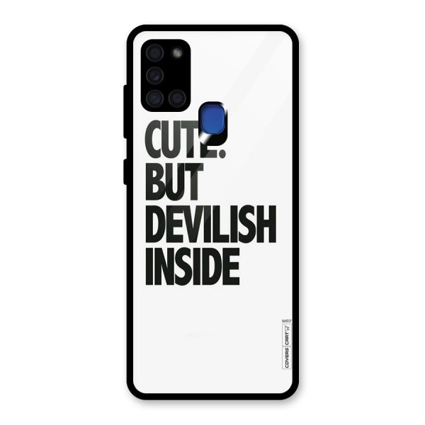 Cute But Devil Glass Back Case for Galaxy A21s