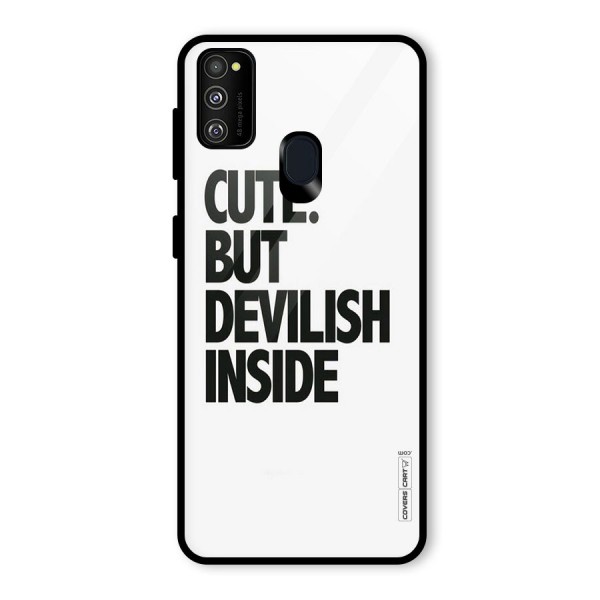 Cute But Devil Glass Back Case for Galaxy M21