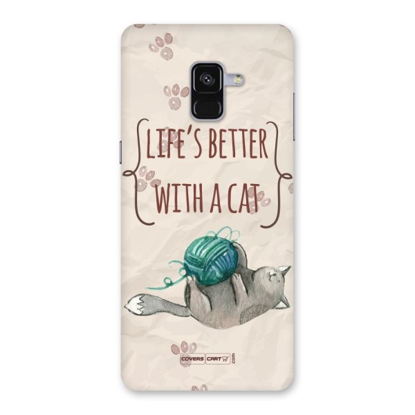 Cute Cat Back Case for Galaxy A8 Plus