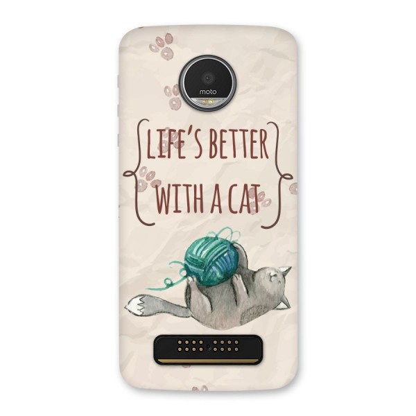 Cute Cat Back Case for Moto Z Play