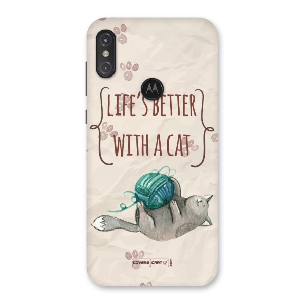 Cute Cat Back Case for Motorola One Power