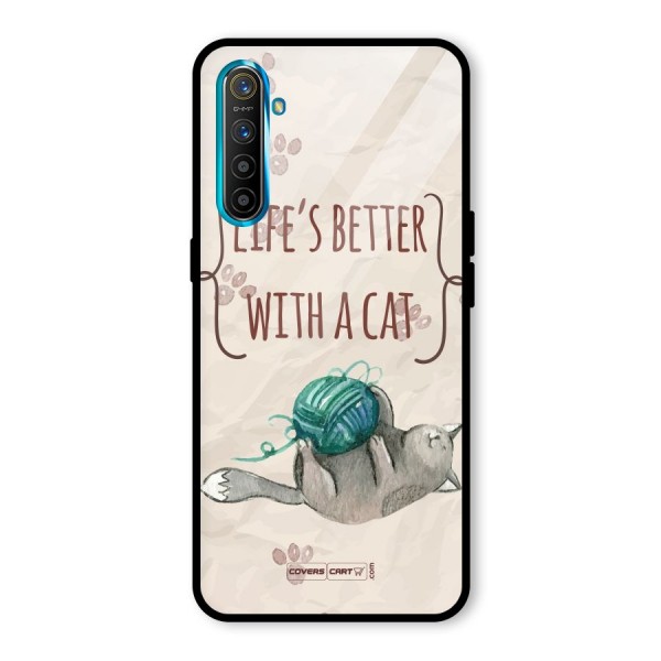 Cute Cat Glass Back Case for Realme XT