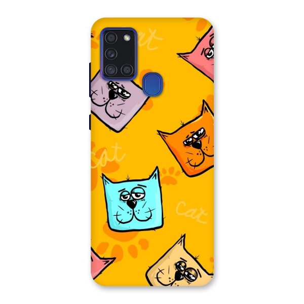 Cute Cat Pattern Back Case for Galaxy A21s