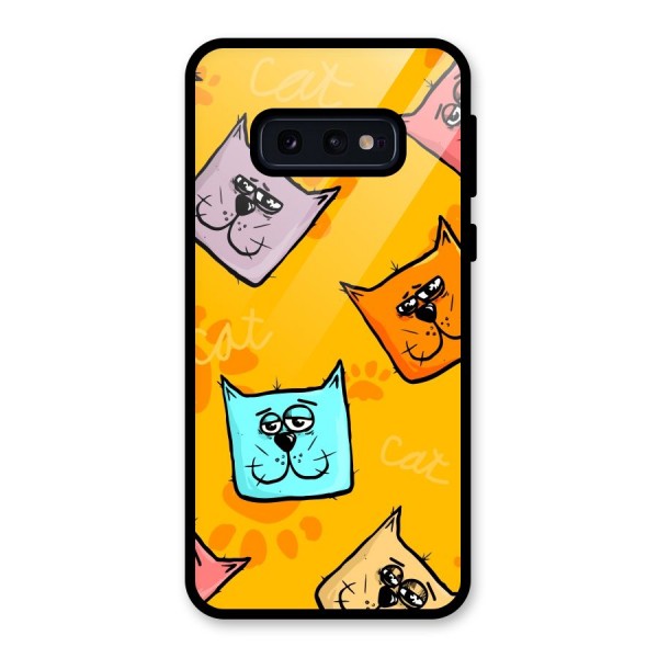 Cute Cat Pattern Glass Back Case for Galaxy S10e