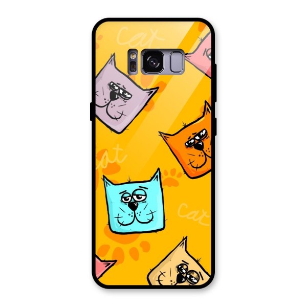 Cute Cat Pattern Glass Back Case for Galaxy S8