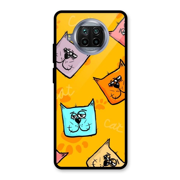 Cute Cat Pattern Glass Back Case for Mi 10i