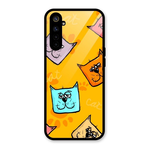 Cute Cat Pattern Glass Back Case for Realme 6