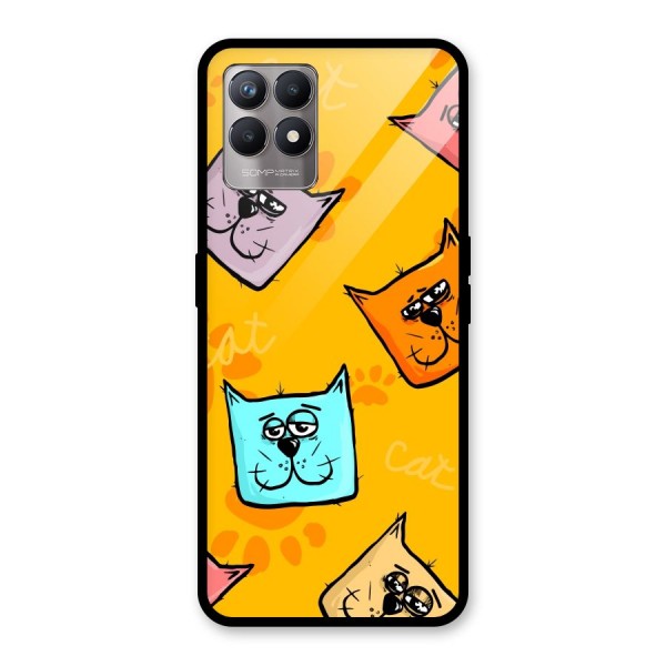 Cute Cat Pattern Glass Back Case for Realme 8i