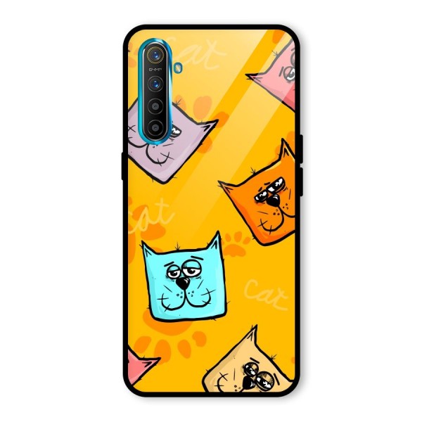 Cute Cat Pattern Glass Back Case for Realme XT