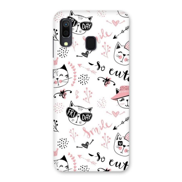 Cute Cat Swag Back Case for Galaxy A20